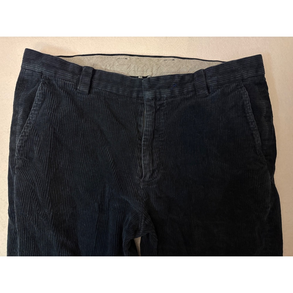 Brooks Brothers Clark Fit Navy Blue Corduroy Pants Mens 36x32 Cuffed Trousers